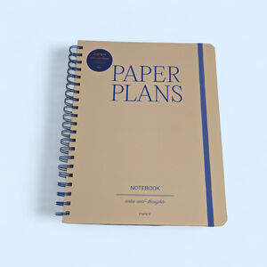 Papier Paper Plans Notebook Blank New 8.5x11" Hardcover Spiral Bound (23)